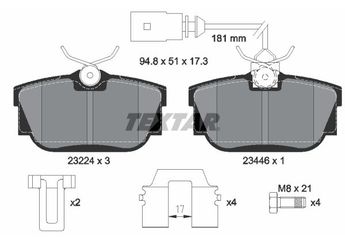 Fren Disk Balata Arka TEXTAR 2322416  7D0698451J 701698451 7D0698451G 7D0698451 701698451C 7D0698451E 7D0698451D 7D0698451A 7D0698451C