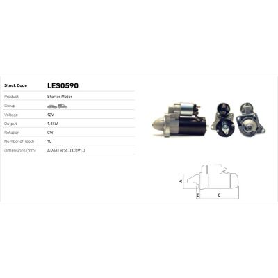 Marş Dinamosu  Ford Focus 3/4/5 Kapı (CAK)(1998->)  LUCAS ELEKTRIK LES0590