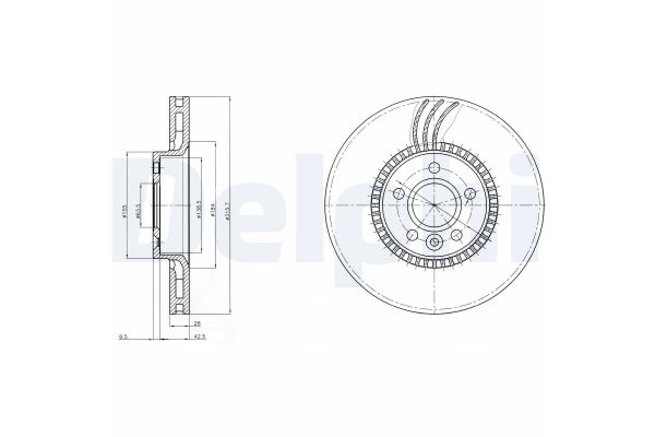 Fren Disk Ayna Ön Sağ ve Sol Volvo XC90 (07.2002->)  DELPHI BG3784