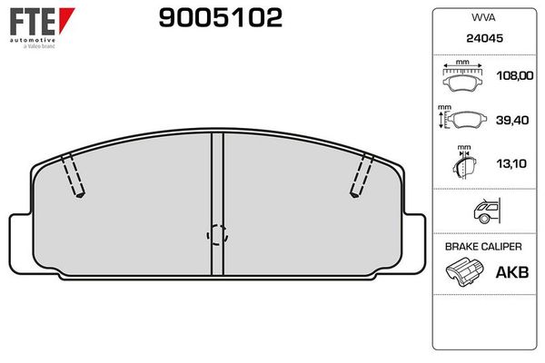 Fren Disk Balata Arka Mazda 323 F/S Sedan (BJ)(01.2001->)  FTE 9005102