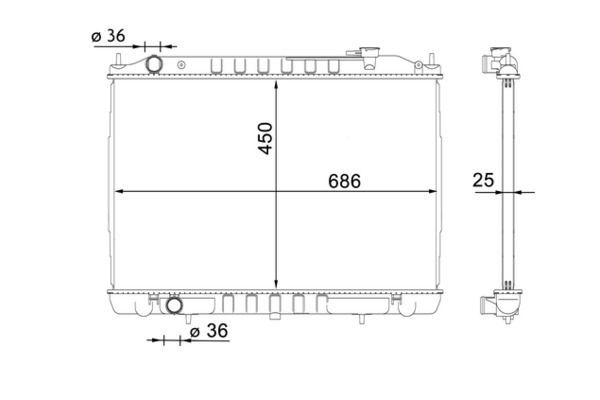 Su Radyatörü  Nissan Pickup (D22)(02.1998->)  MAHLE CR 1701 000S
