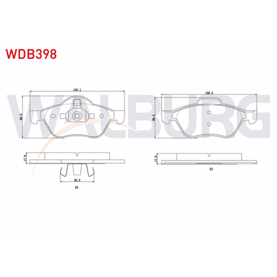 Fren Disk Balata Ön WALBURG WDB398