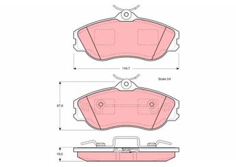 Fren Disk Balata Ön TRW GDB815  895698151 895698151B 895 698 151 895 698 151 B