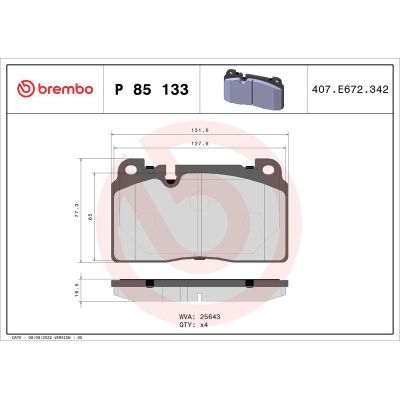 Fren Disk Balata Ön Audi Q5 (8R)(11.2008->)  BREMBO P 85 133