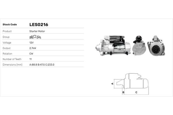 Marş Dinamosu  LUCAS ELEKTRIK LES0216