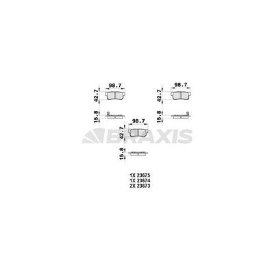 Fren Disk Balata Arka Ssangyong Actyon Sports (2012->)  BRAXIS AB0359