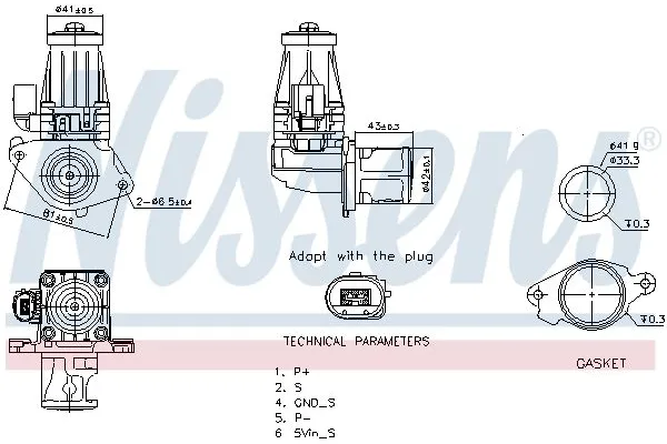 Egr Valfi  Opel Astra J HB (12.2009->)  NISSENS 98377
