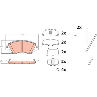 Fren Disk Balata Ön Toyota Camry (XV70)(2019->)  TRW GDB2488