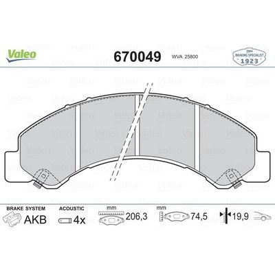 Fren Disk Balata Ön VALEO 670049
