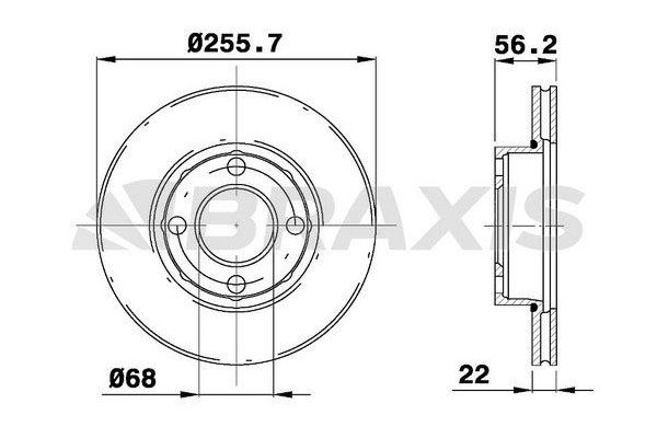 Fren Disk Ayna Ön Sağ ve Sol Audi 80 (08.1991->)  BRAXIS AE0443