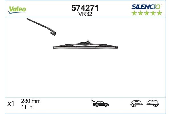 Silecek Süpürgesi Arka   Volkswagen Polo II 2F (801/803)(10.1990->1994)  VALEO 574271