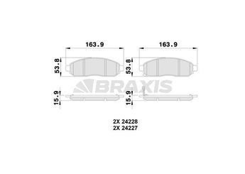 Fren Disk Balata Ön BRAXIS AB0198  41060EB326 D1M60CY70B DA060EB326 41060-EB326 D1060ZP00A D1M60-CY70B DA060-EB326