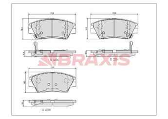 Fren Disk Balata Ön BRAXIS AA0723  48130350B0 48130350A0 48130350C0