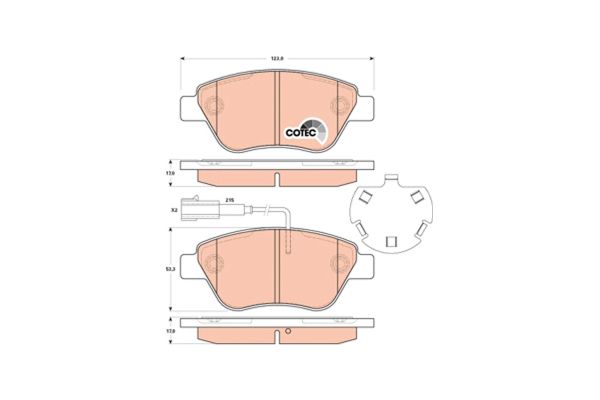 Fren Disk Balata Ön Fiat Fiorino (225) Cargo/Combimix (2008->)  TRW GDB1891