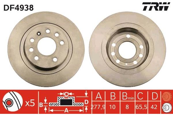 Fren Disk Ayna Arka Sağ ve Sol TRW DF4938
