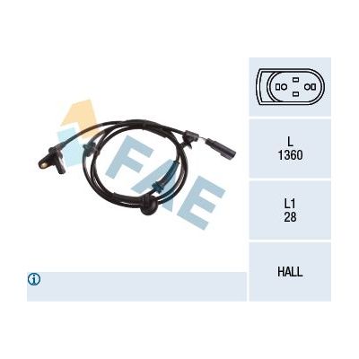 Abs Sensörü Ön Sağ veya Sol Ford Transit Kombi (TT9)(2006->)  FAE 78216