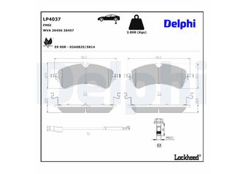 Fren Disk Balata Arka DELPHI LP4037  KTNK412M008AE KTNK412M008AF 2611137 2665003 2676754 KTNK412M008AG