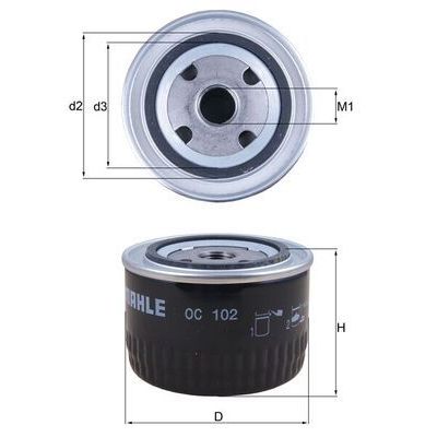 Yağ Filtresi  Opel Senator A (1978->)  MAHLE OC 102
