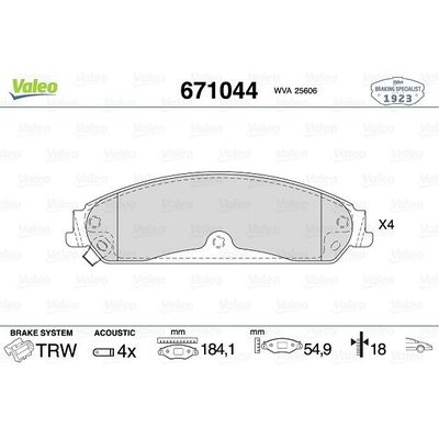 Fren Disk Balata Ön VALEO 671044