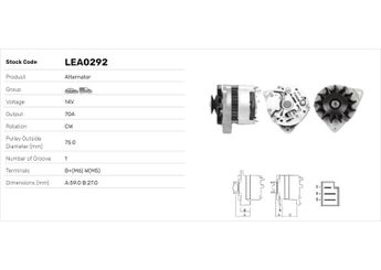 Alternatör  LUCAS ELEKTRIK LEA0292  LEA0292