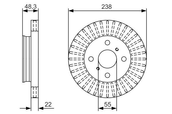 Fren Disk Ayna Ön Sağ ve Sol BOSCH 0 986 479 A63