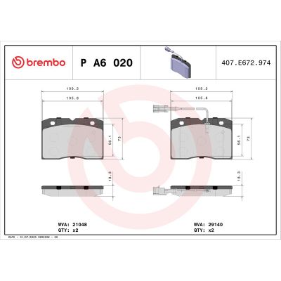 Fren Disk Balata Ön BREMBO P A6 020
