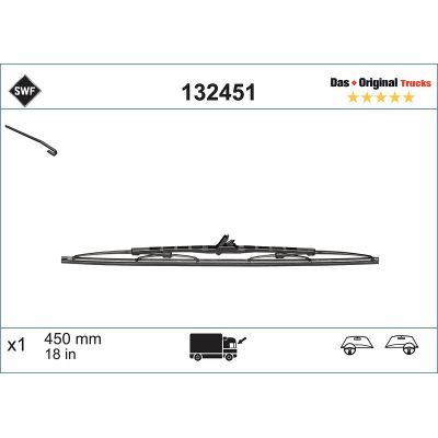 Silecek Süpürgesi Ön  450 mm - 18 inç SWF 132451