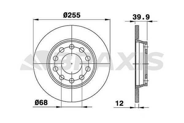 Fren Disk Ayna Arka Sağ ve Sol Audi A4 Sedan (8E)(04.2003->)  BRAXIS AE0178