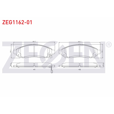 Fren Disk Balata Ön Nissan Navara Pickup (D40M)(05.2005->)  ZEGEN ZEG1162-01