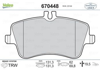 Fren Disk Balata Ön VALEO 670448  A0054206220 34204520 003 420 45 20 34202520 0034202520 34202620 0034202620 0034204520 34205920 0034205920 34206020 0034206020 34209520 0034209520 54206220 0054206220 64206220 0064206220 A0034202520 A0034202620 A0034205920 A0034206020 A0034209520 A005420622041 A0064206220 A006420622041