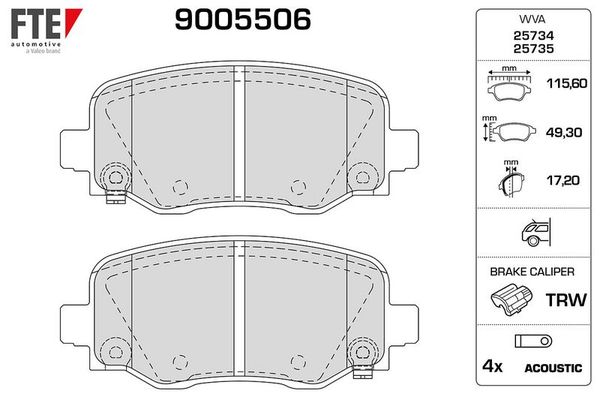Fren Disk Balata Arka FTE 9005506
