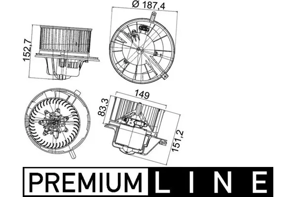 Kalorifer Motoru  Seat Alhambra (711)(03.2015->)  MAHLE AB 148 000P
