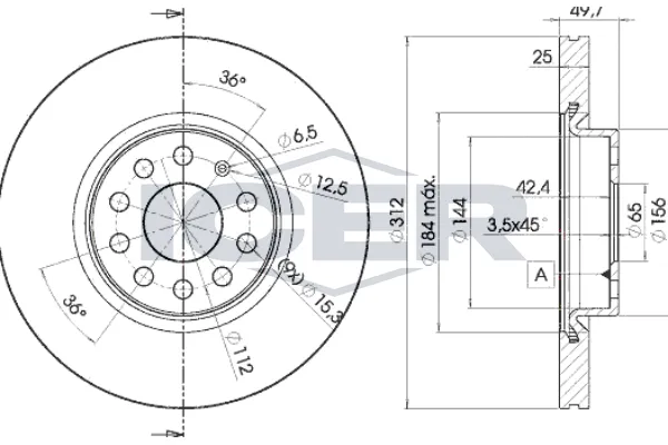 Fren Disk Ayna Ön Sağ ve Sol Volkswagen Golf VIII (CD1)(12.2019->)  BOSCH 0 986 479 932