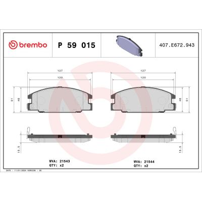 Fren Disk Balata Ön BREMBO P 59 015