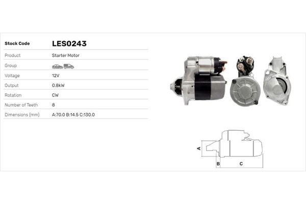 Marş Dinamosu  LUCAS ELEKTRIK LES0243