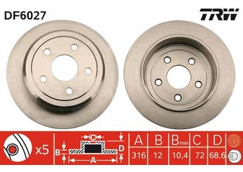 Fren Disk Ayna Arka Sağ ve Sol WALBURG WBD1572  4779208AB 4779208AA 4779208AC 4779208AD 4779208AE 4779208AF 4779208AG 4779208AH 68368070AA