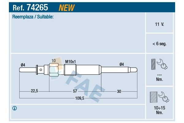 Isıtma Bujisi  Fiat Multipla (186)(09.2004->)  MAHER 30240