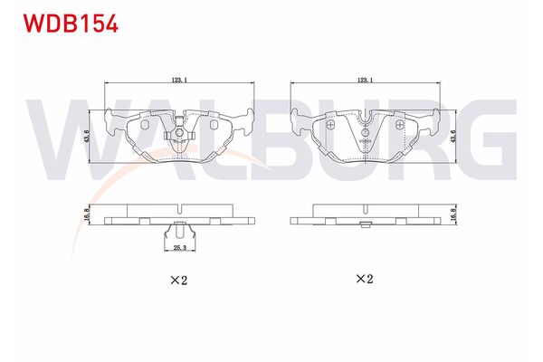 Fren Disk Balata Arka BMW 7 Serisi (E32)(1986->)  WALBURG WDB154