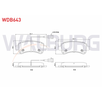 Fren Disk Balata Arka Fiat Ducato Maxi P.Van, Geniş Hacim 40 (295)(04.2014->)  WALBURG WDB643