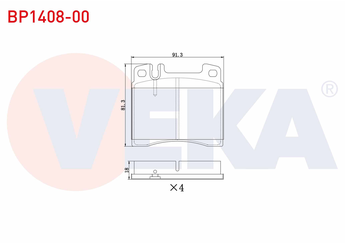 Fren Disk Balata Ön VEKA BP1408-00  