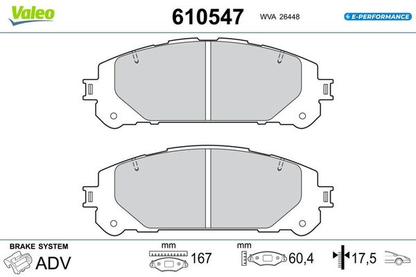 Fren Disk Balata Ön Toyota Highlander (U7)(2020->)  VALEO 672049