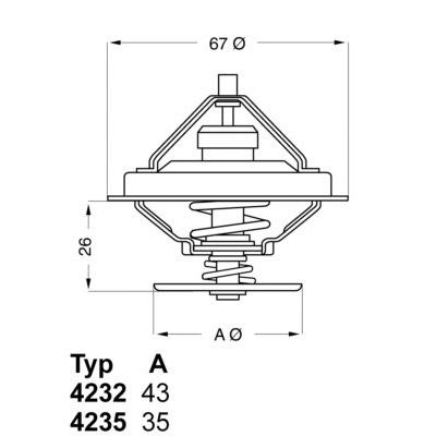 Termostat 80 °C  BMW 5 Serisi Sedan (E34)(1988->)  WAHLER 4235.80D