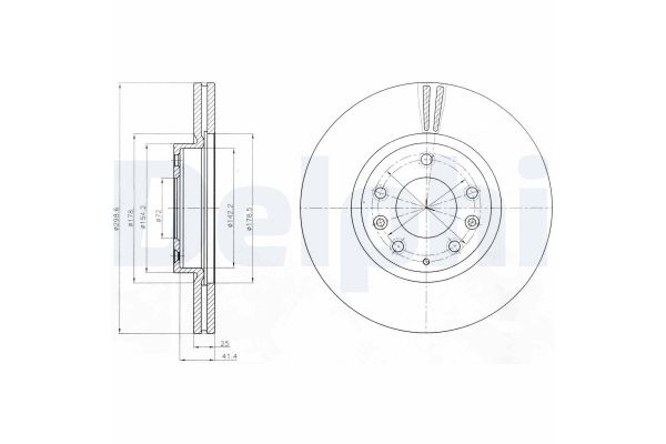 Fren Disk Ayna Ön Sağ ve Sol Mazda 6 Kombi (GH)(12.2007->)  DELPHI BG4255C