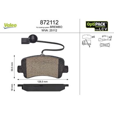 Fren Disk Balata Arka Renault Master III P.Van (02.2010->)  VALEO 872112