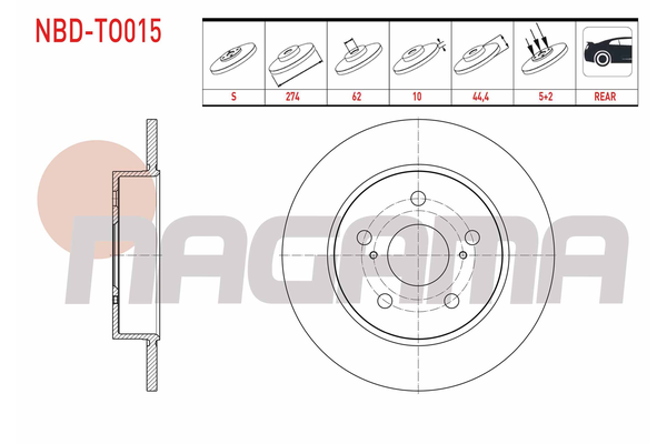Fren Disk Ayna Arka Sağ ve Sol NAGAMA NBD-TO015