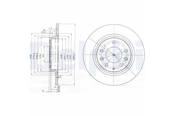 Fren Disk Ayna Arka Sağ ve Sol Mazda 6 Sedan (GG)(03.2002->)  DELPHI BG3875C