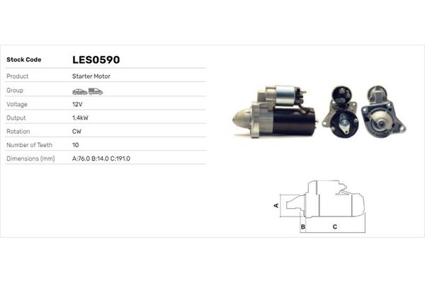 Marş Dinamosu  Ford Mondeo 4/5 Kapı (GD)(1997->)  LUCAS ELEKTRIK LES0590
