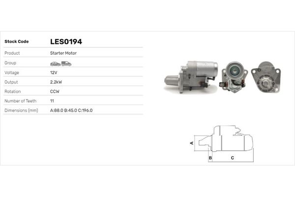 Marş Dinamosu  LUCAS ELEKTRIK LES0194