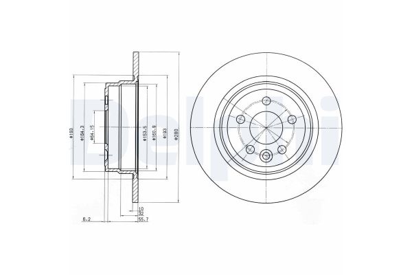 Fren Disk Ayna Arka Sağ ve Sol MG Rover Rover 75 Tourer (RJ)(1999->)  DELPHI BG3550