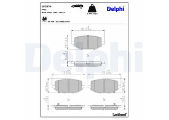 Fren Disk Balata Arka DELPHI LP3974  430223E7G01